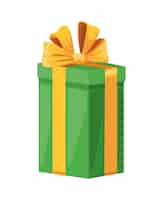 Бесплатное векторное изображение Значок подарка зеленой подарочной коробки