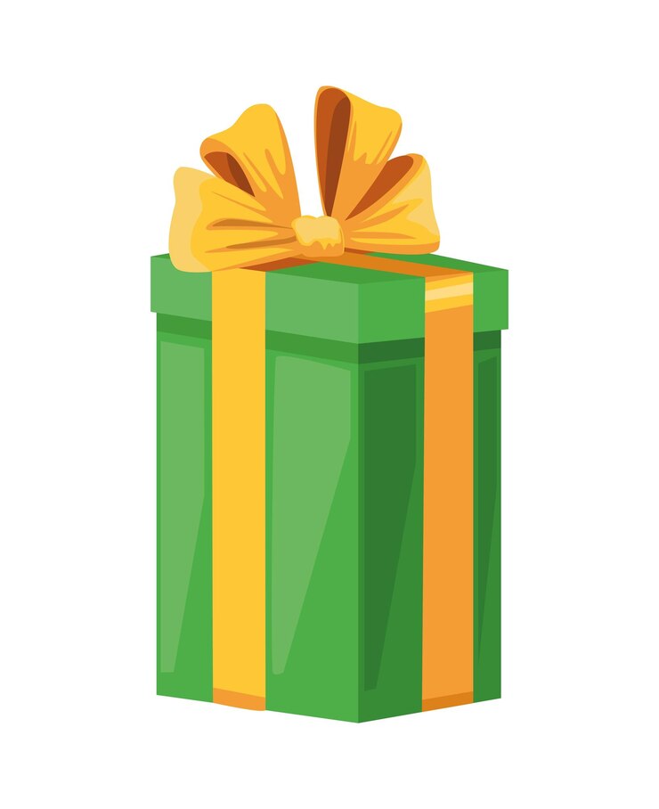 Free Vector green gift box present icon