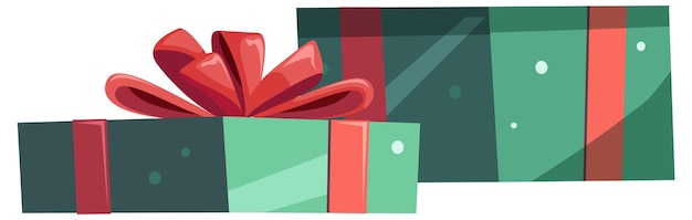 Vettore gratuito scatola regalo verde con coperchio aperto