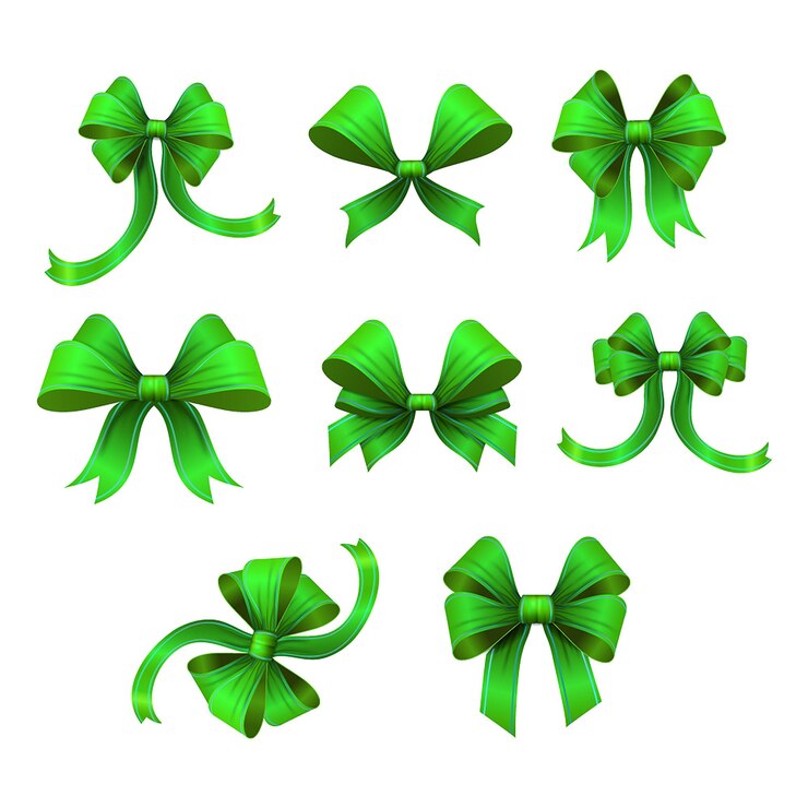 मुफ़्त वेक्टर green gift ribbons set vector illustration