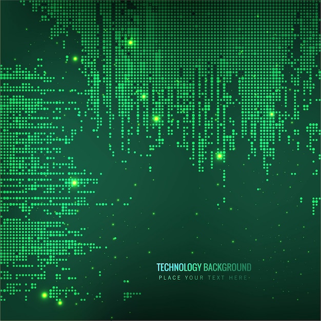 Free vector green glowing technology background