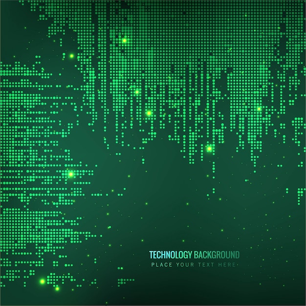 Green glowing technology background