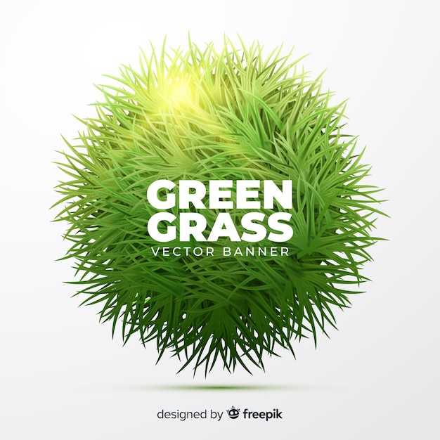 緑の芝生バナー現実的なスタイル