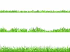 Free vector green grass flat horizontal  banners set