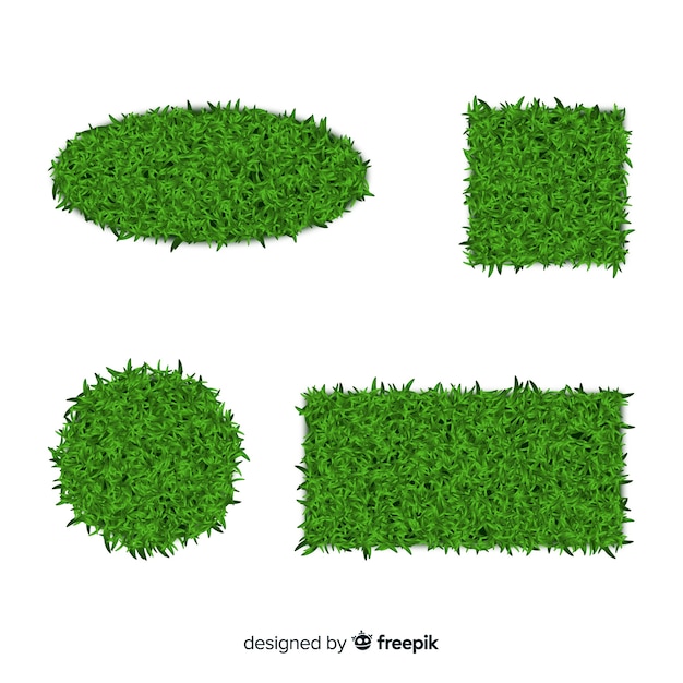 Green grass realistic banner collection