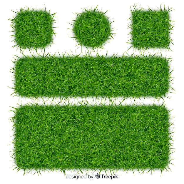 녹색 잔디 현실적인 배너 모음