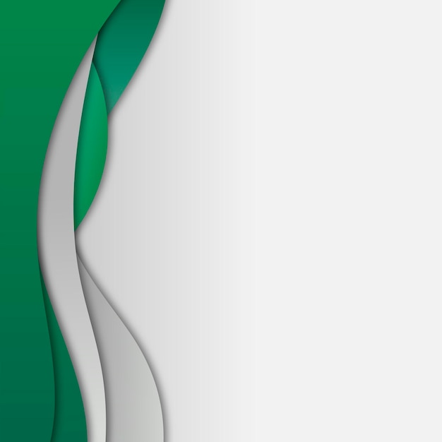 緑と灰色の曲線フレームテンプレートベクトル