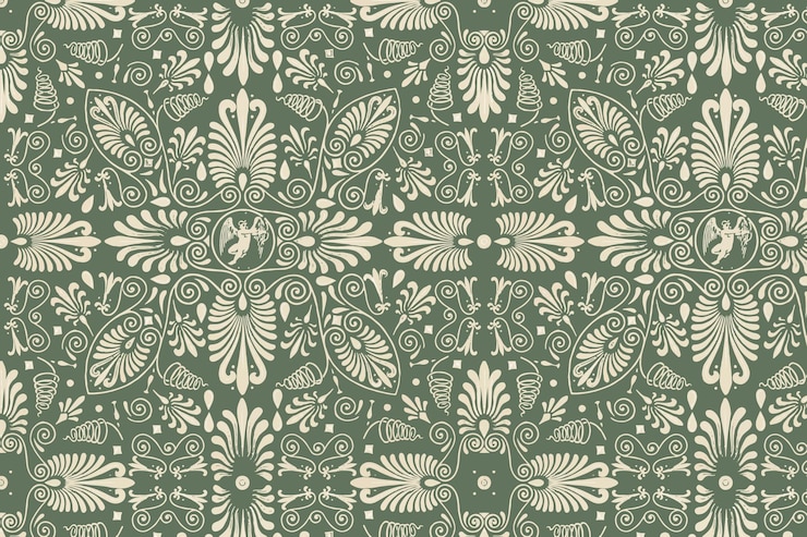 Free Vector green greek key vector seamless pattern background