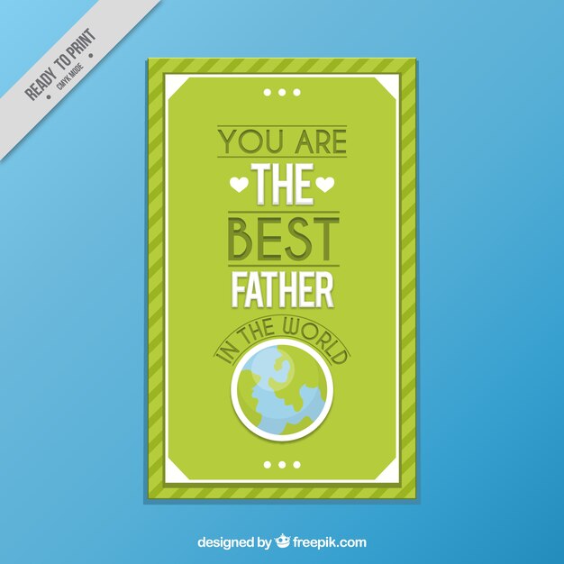 Зеленая открытка на День отца