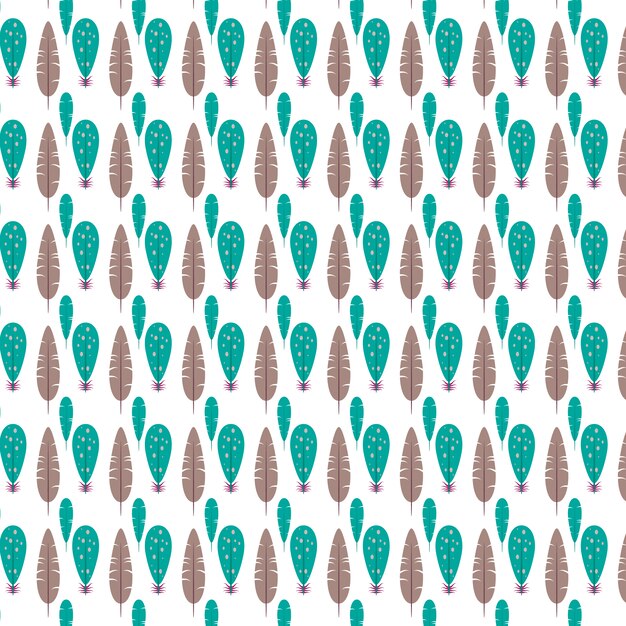 Green and grey feathers pattern background