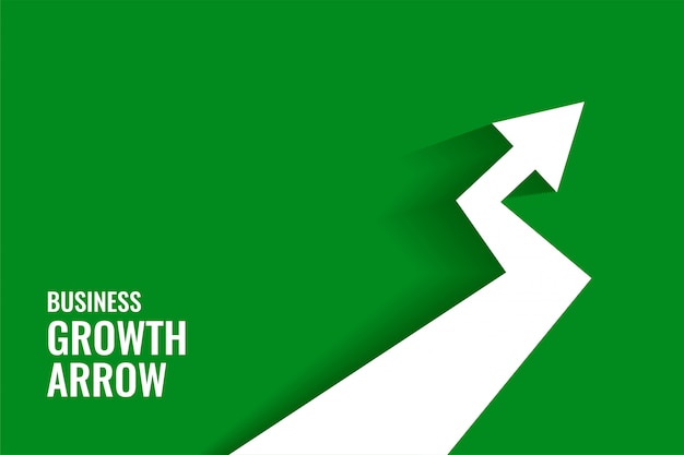 Free vector green growth arrow showing upward trend background