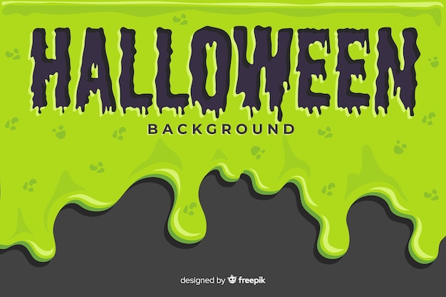 Green halloween background with flat design
