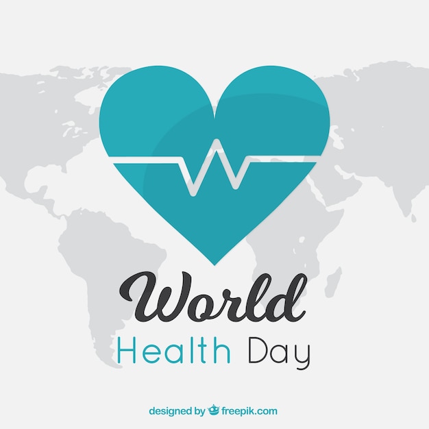 Зеленый фон сердца для Всемирный день здоровья