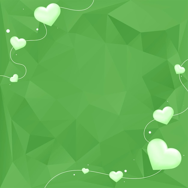 Free vector green heart bubble geometric background