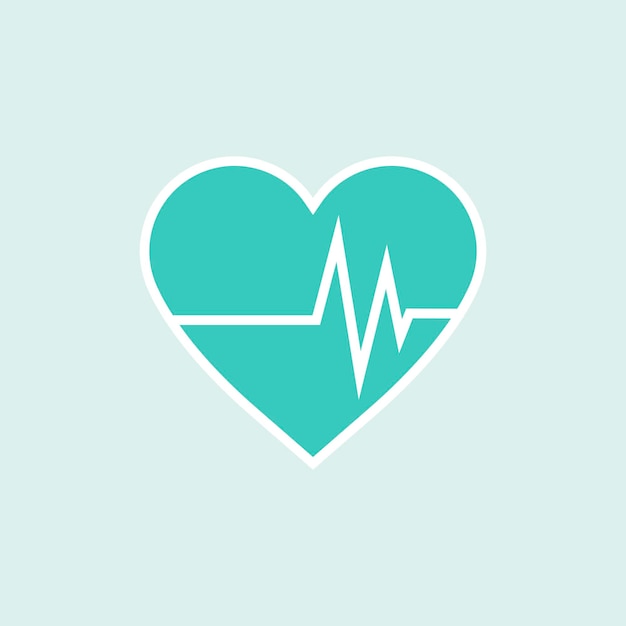 Зеленое сердце с элементом кардиографа