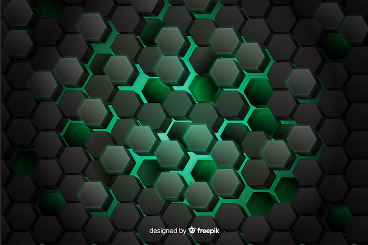 Free Vector green honeycomb of digital circuit background