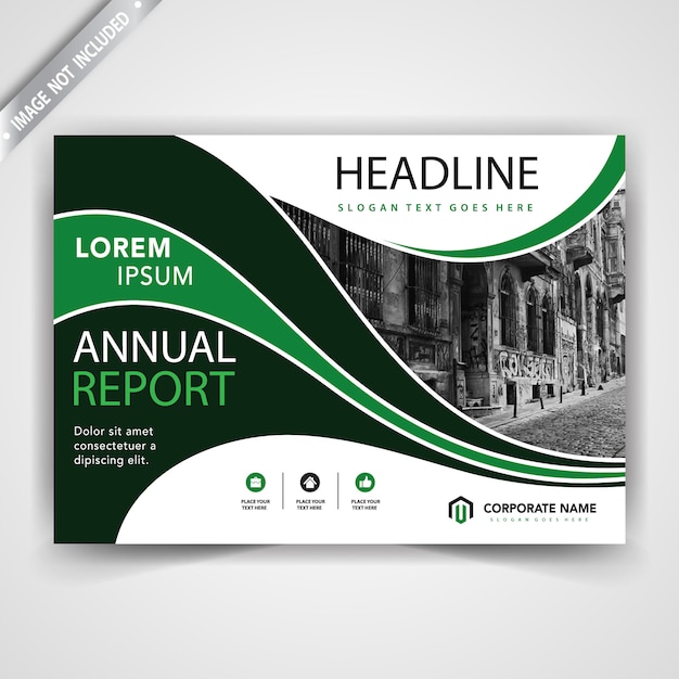 green horizontal advertising booklet