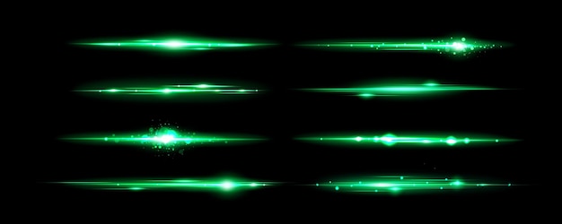 Free vector green horizontal line light flare