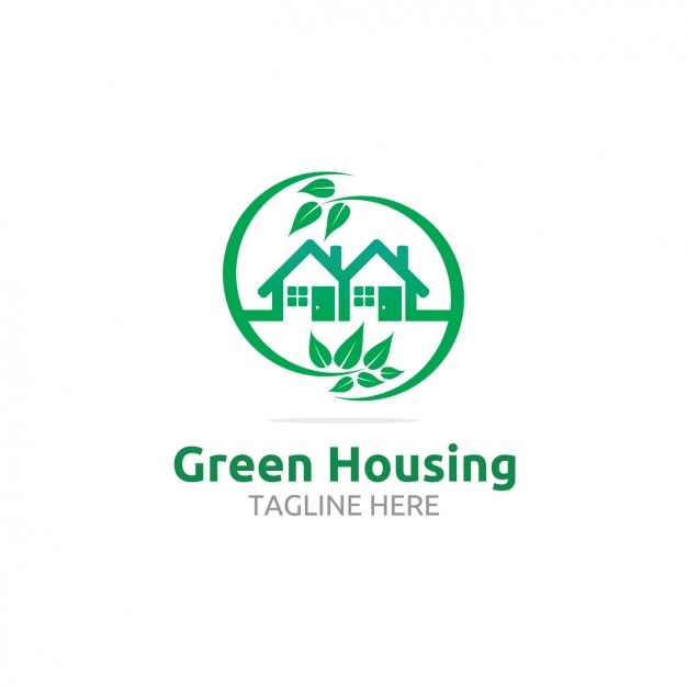 Free vector green housing logo