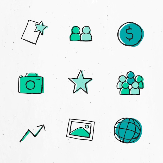 Green icon   for business use set
