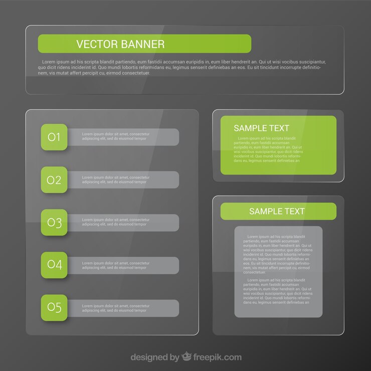 Free Vector green infographic banners template