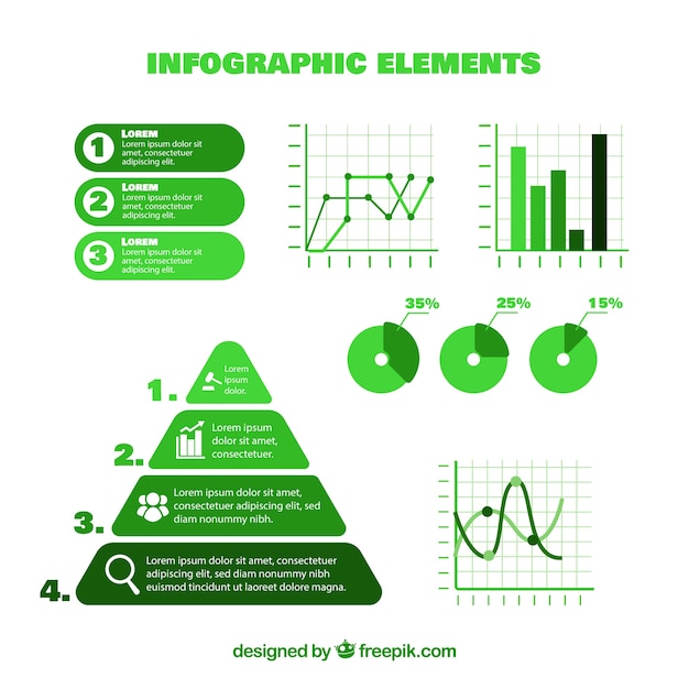 녹색 infographic 요소 컬렉션