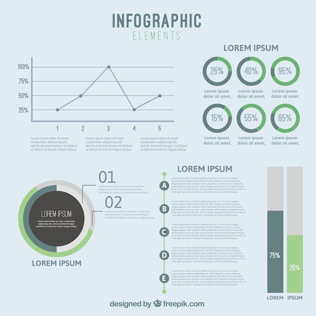 무료 벡터 녹색 infographic 요소