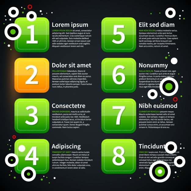 Free vector green infographic squares template