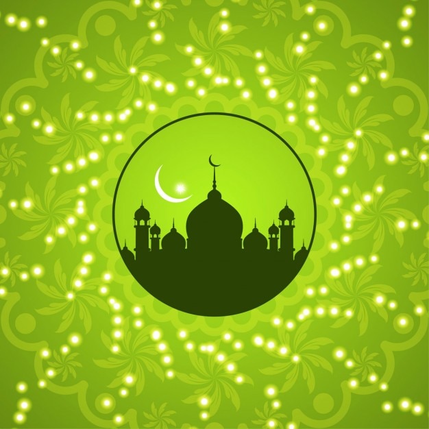 Free vector green islamic background design