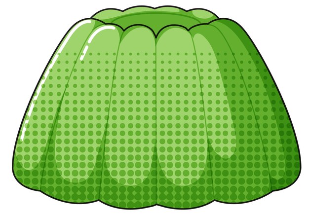 Green jelly on white background