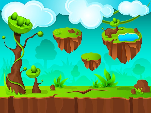 Free vector green land game layer design