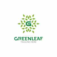 Vettore gratuito green leaf logo