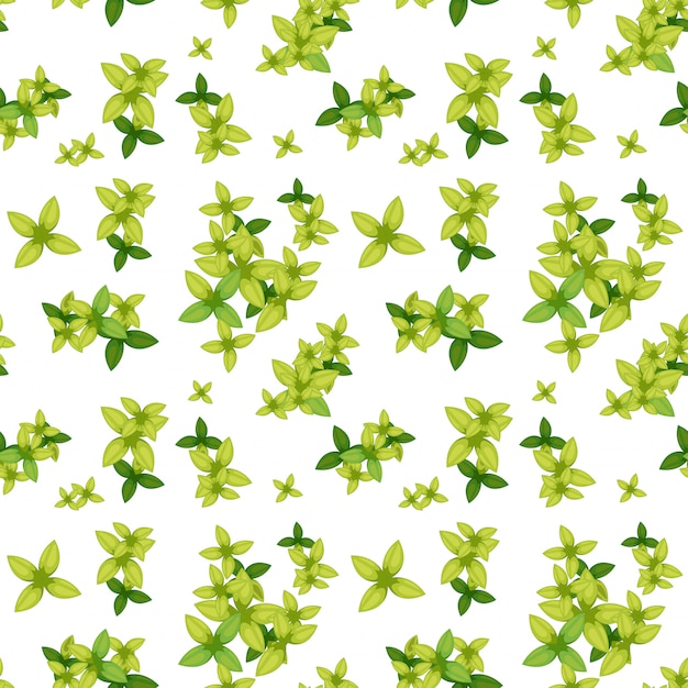 Green leaf seamless pattern