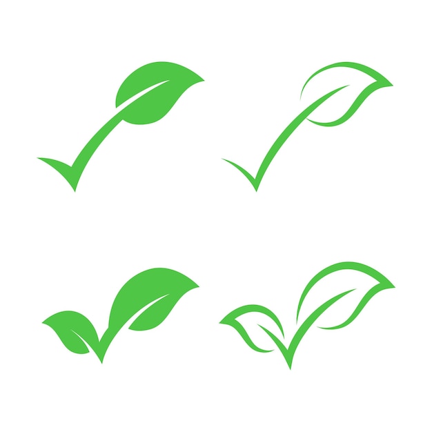 Free vector green leaf tick vectors