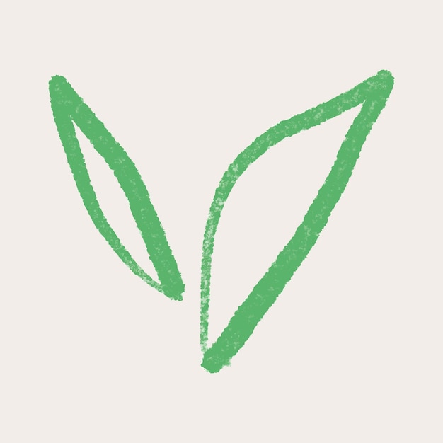 Vettore gratuito disegnata a mano botanica di vettore di foglia verde