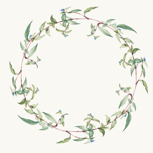 Green leaf wreath design vector