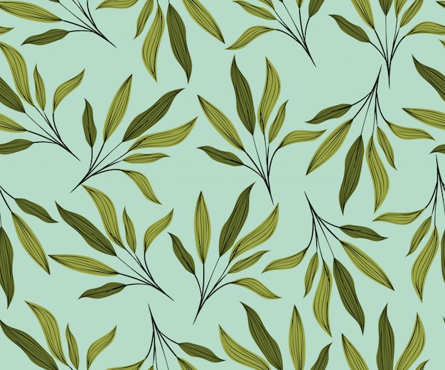 녹색 잎 자연 패턴 배경
