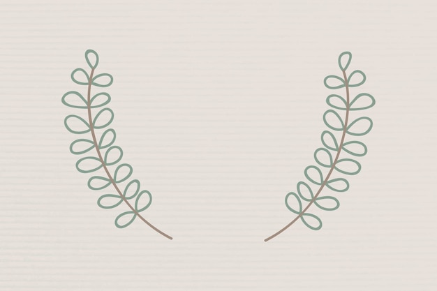 Free vector green leafy wreath badge vector