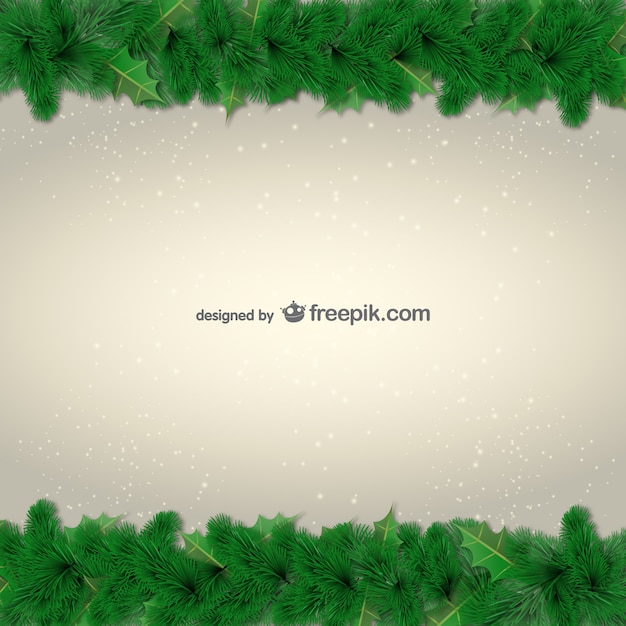 Free vector green leaves borders for christmas