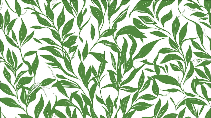Free Vector green leaves branch pattern