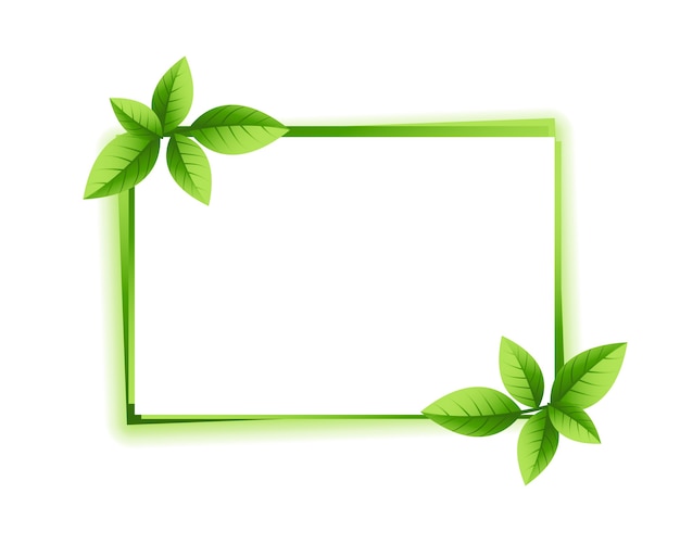 Free vector green leaves frame with text space design