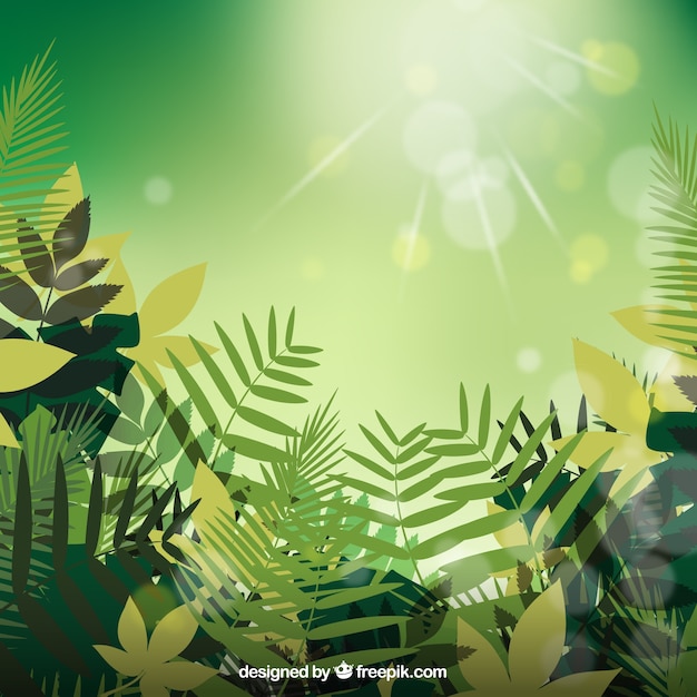 Free vector green leaves on light background