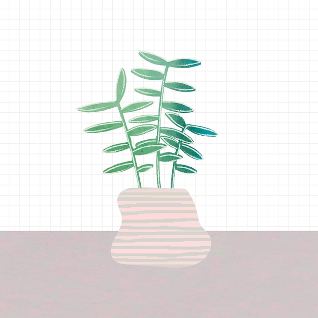 Free vector green leaves in a pot