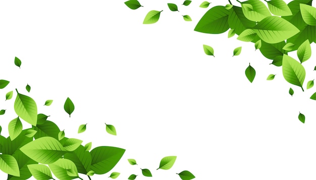 Free vector green leaves scattered background design