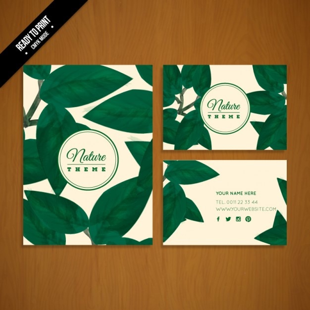 Free vector green leaves stationery