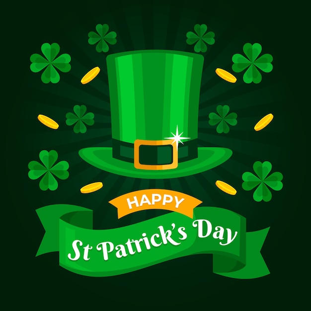 Free vector green leprechaun hat for st. patricks day