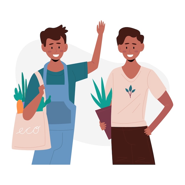 Free vector green lifestyle people illustration