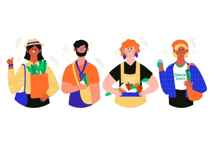 Free Vector green lifestyle people