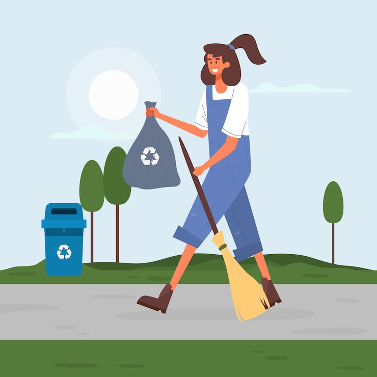 Free Vector green lifestyle person recycling