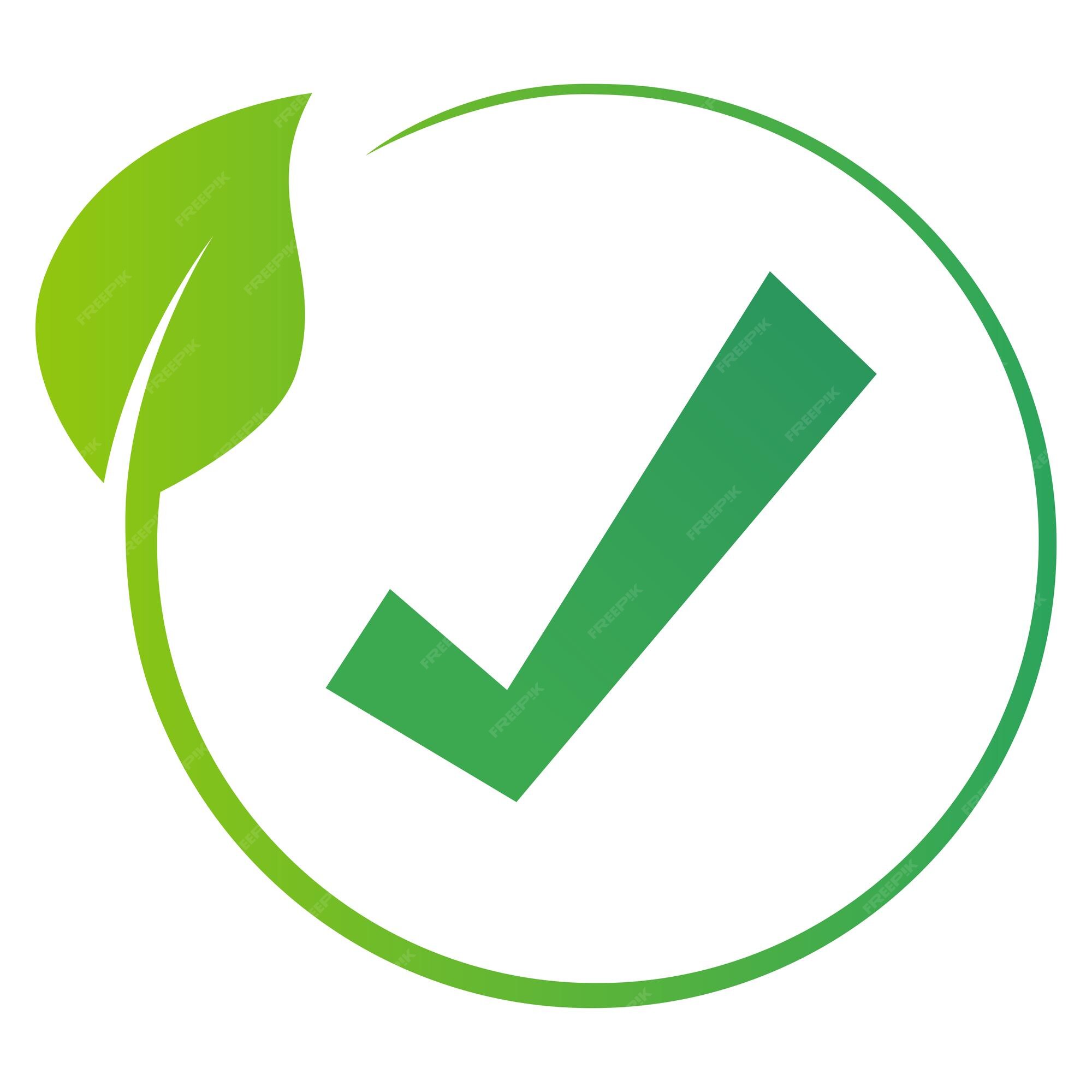 Free Vector | Green loop leaf check mark logo